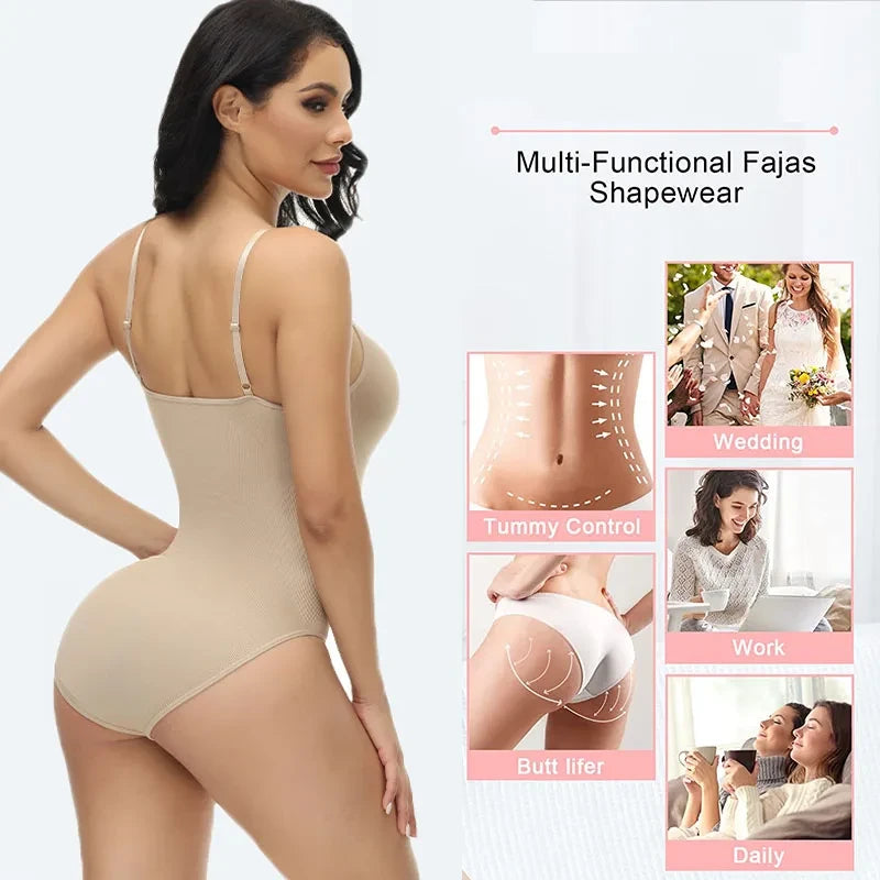 Seamless V-Neck Compression Bodysuit
