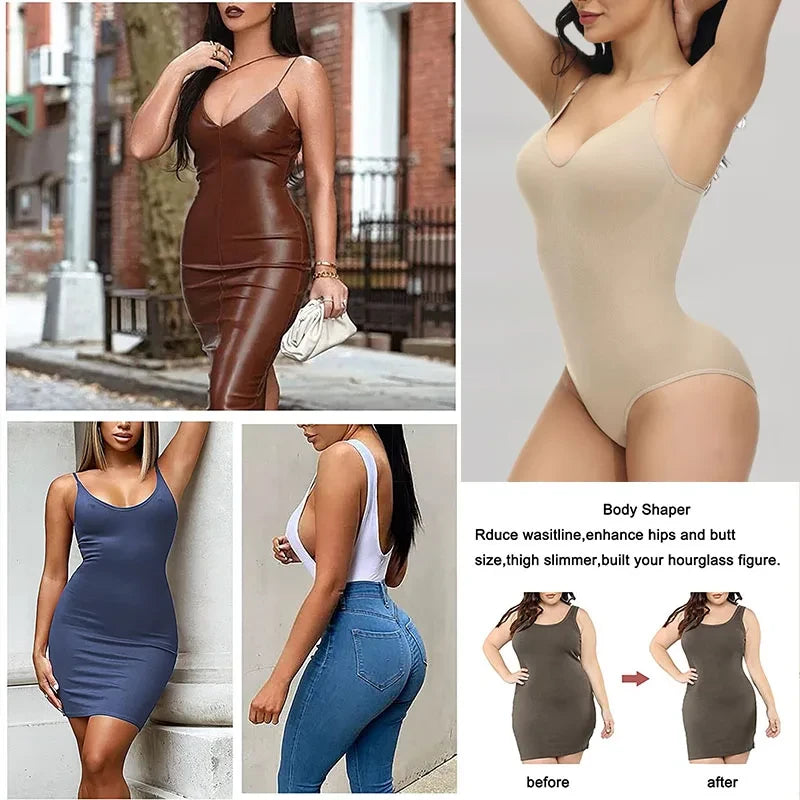 Seamless V-Neck Compression Bodysuit